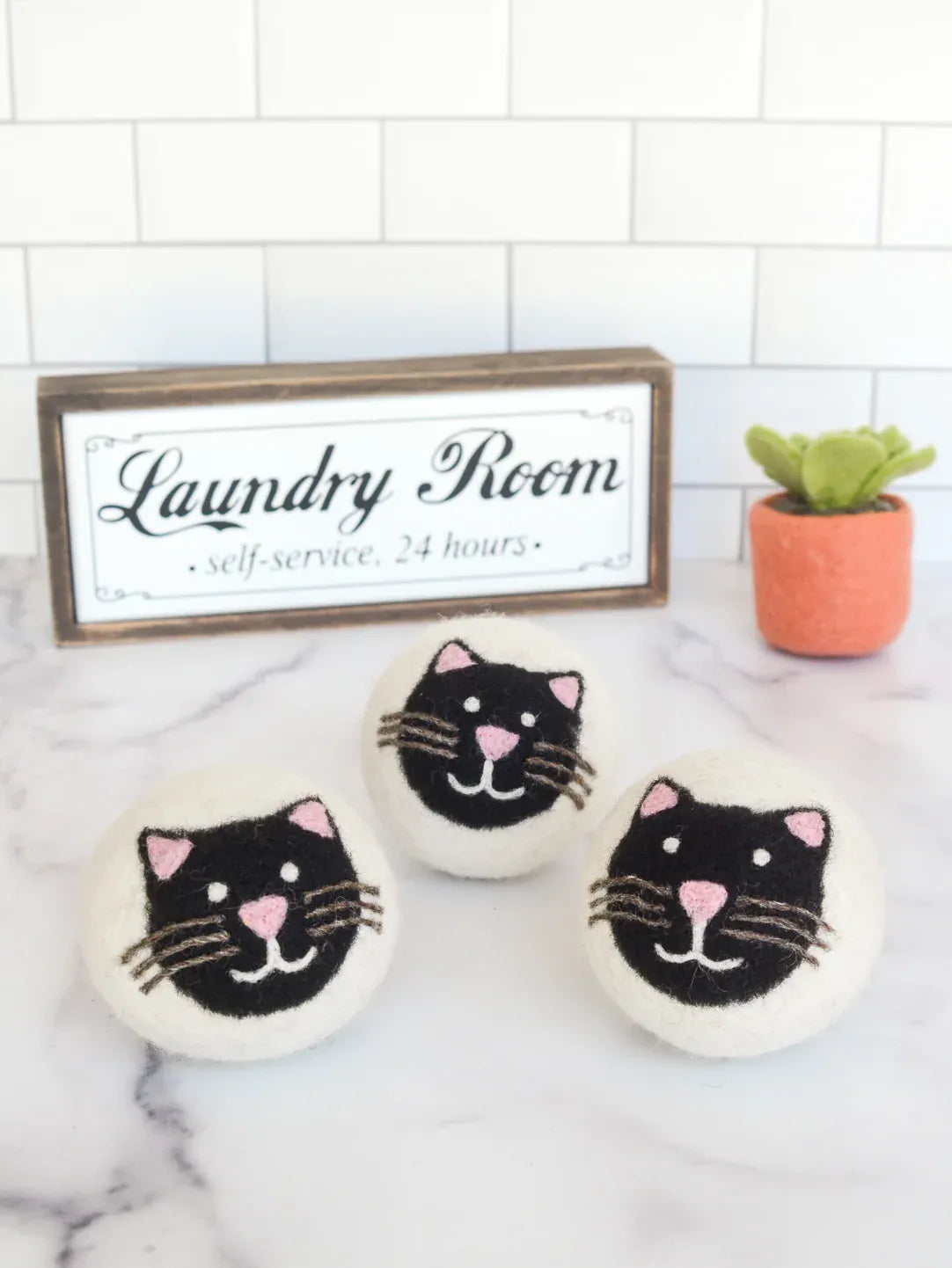 Black Cat Dryer Ball - set of 3