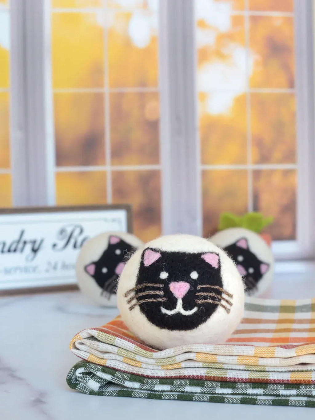 Black Cat Dryer Ball - set of 3