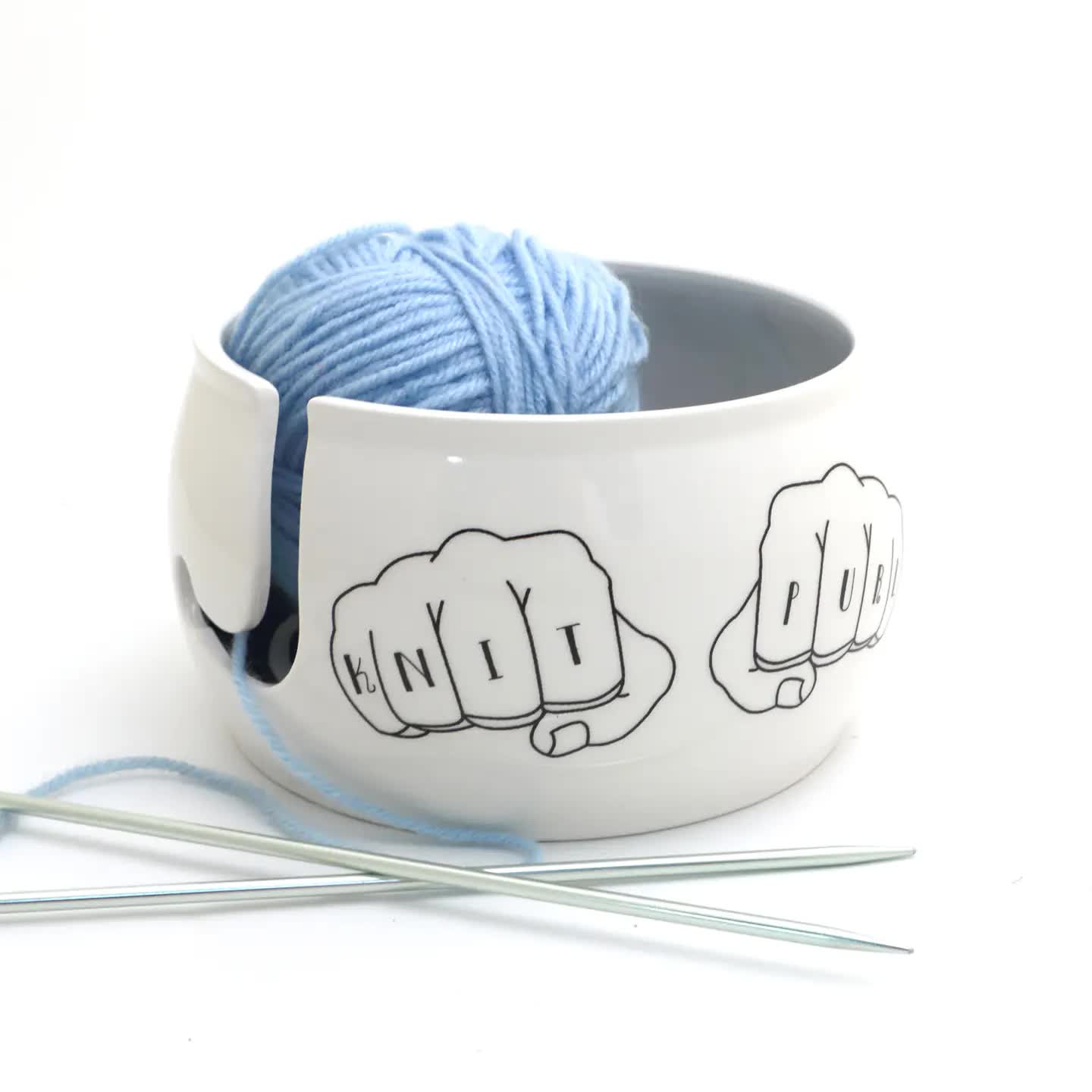 Ceramic Yarn Bowl - Tattoos
